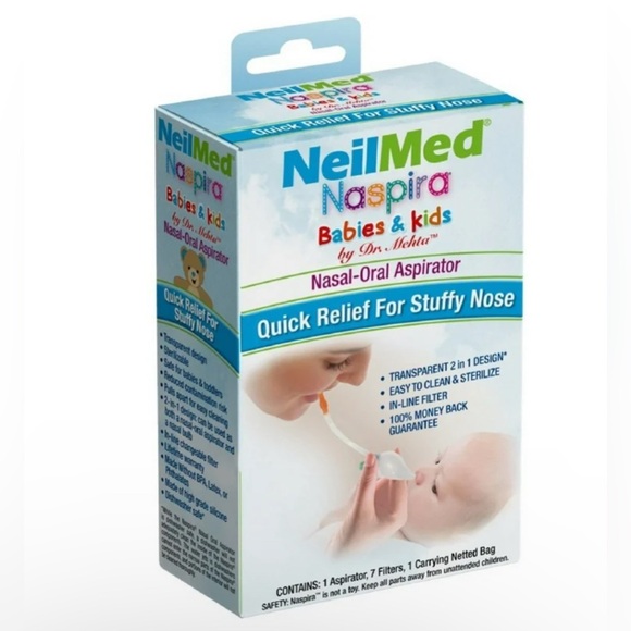 NIB NeilMed Naspira Babies & Kids Nasal-Oral Aspirator Kit With Mesh Travel Bag - Picture 1 of 7